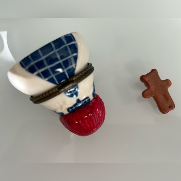 Porcelain Hinged Box vintage raggedy Ann doll with teddy bear - Picture 5 of 8